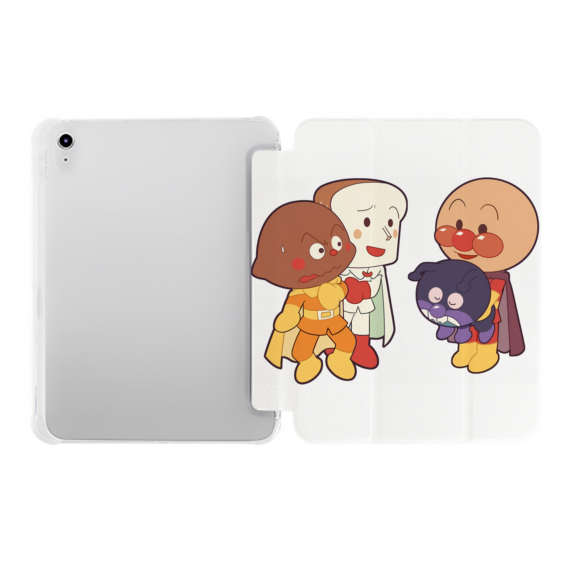 （画像用） アンパンマン Anpanman IPad ケース ペン収納付き 三つ折りスタンド PUレザー×シリコン 対応機種9.5/10.5/10.9インチ